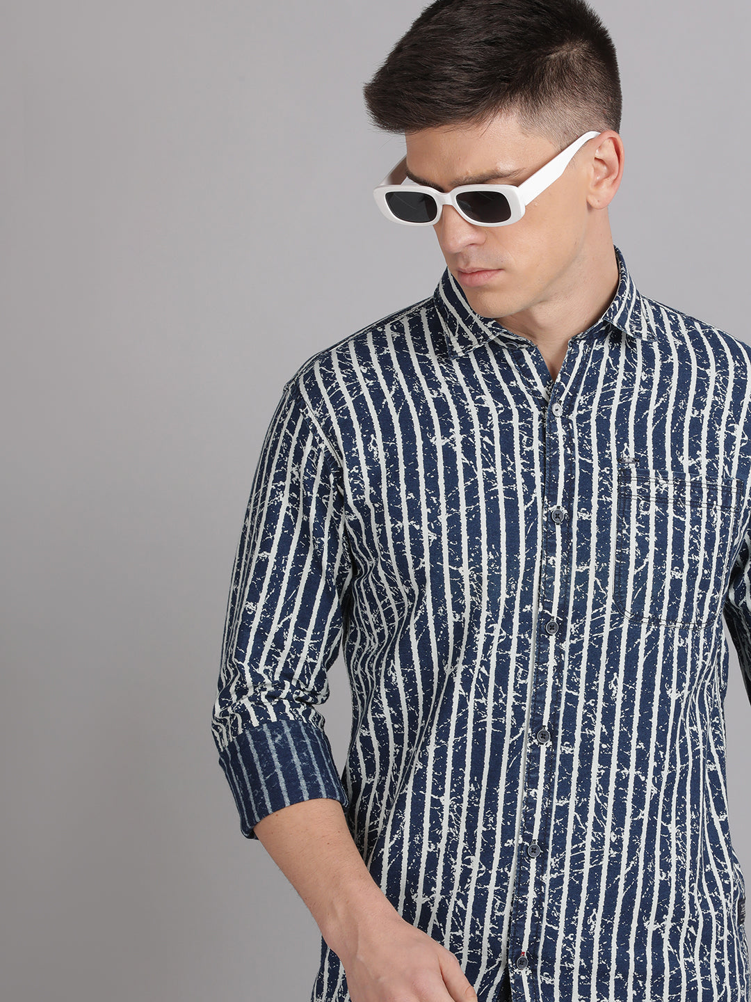 VOLUME ZERO MEN'S CASUAL NAVY COLOUR SHIRT {VZ-1604} – VOLUME ZERO FASHIONS